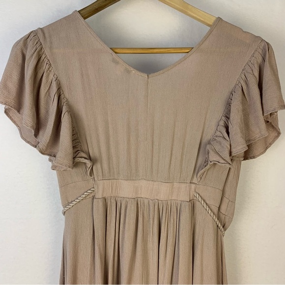 Baltic Born Jennifer Deep V Beige Maxi Dress - Picture 9 of 10